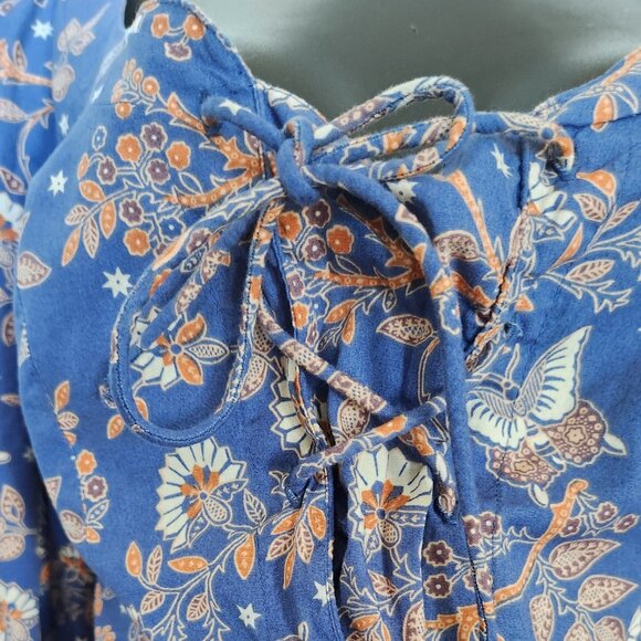 House of Harlow cinched waist/corset fitted floral/butterfly blouse XS - Picture 7 of 13